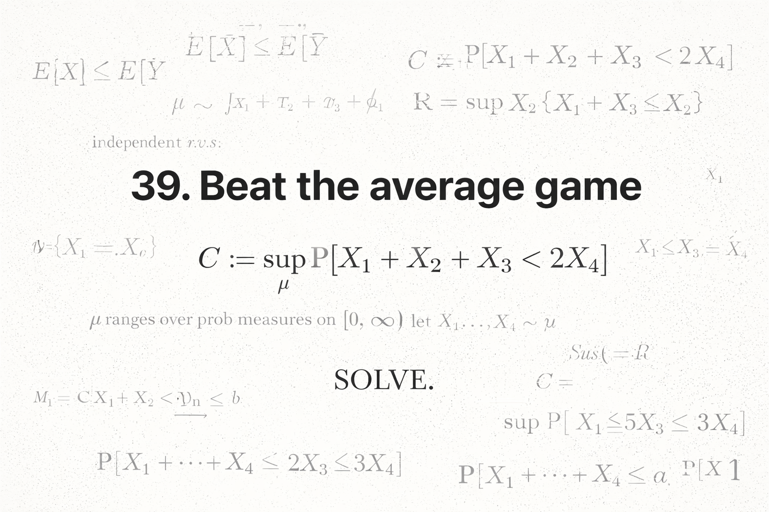 39. Beat the average game